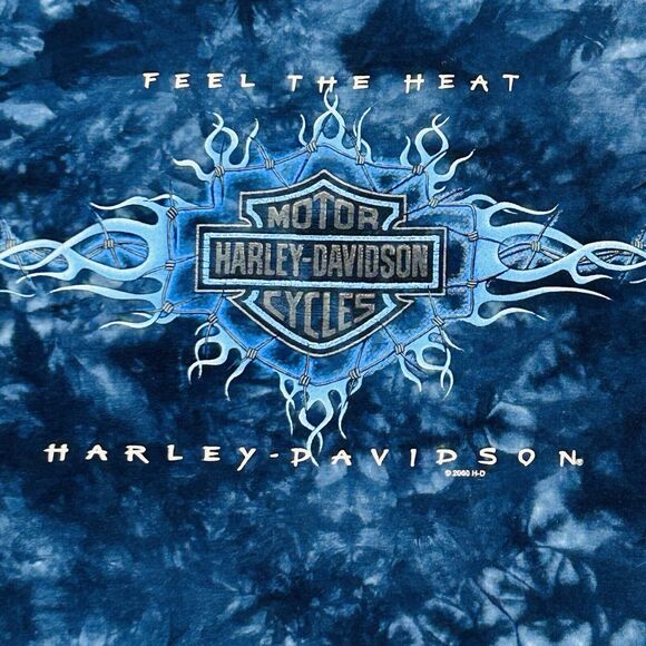 Vintage Harley Davidson RK Stratman Blue Flames Graphic T Shirt Large Milwaukee - Picture 2 of 10